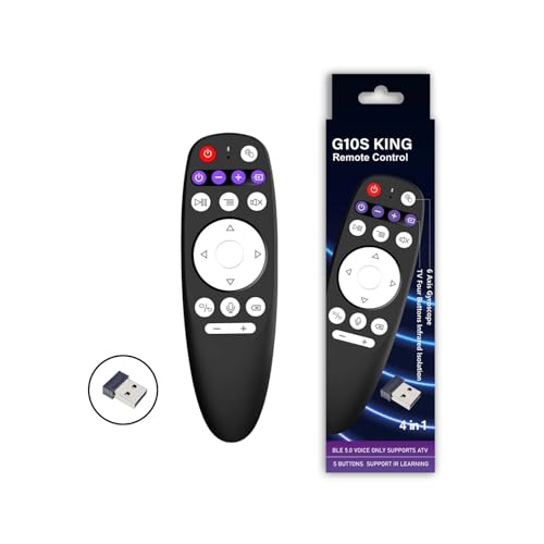 BOXPUT G10S King Remote Control, BT5.0 & USB 2.4G RF Remote Air Mouse Remote Control 6 Axis Gyroscope and Infrared Learning for Android TV Box TV Stick Smart Set Top Box (Batteries are not Included)