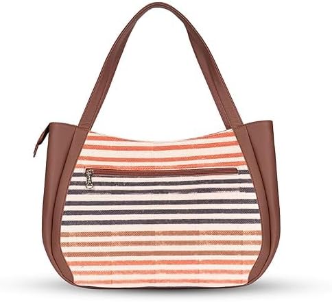 Women’s Jute & Vegan Leather Tote Bag – Handcrafted Shoulder Handbag, Spacious Carryall Work Bag for Office, Travel & Daily Use