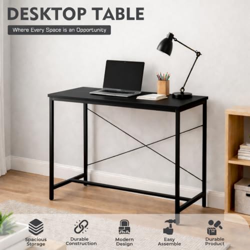 Image of Callas Home Work Desk Study Table | Computer Table for Home | Office Table | Desktop and Laptop Table | Office Desk (ST-10-Black)
