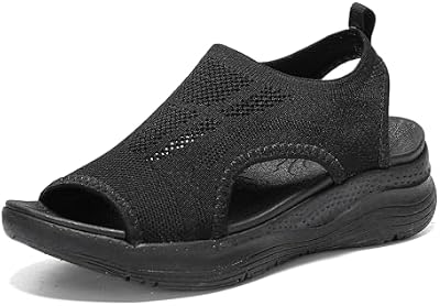 YESWIN Women Walking Sandals with Arch Support, Comfortable Orthotic Sport Sandals for Plantar Fasci...