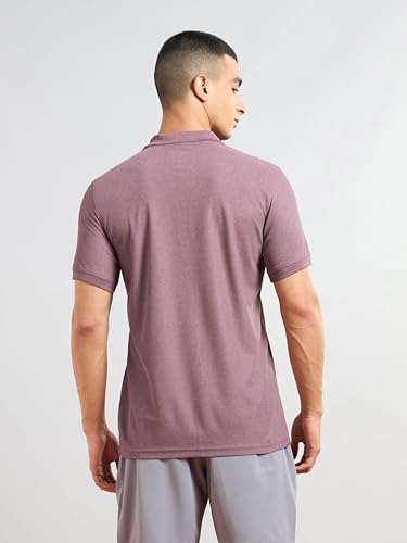 Image of TECHNOSPORT Mens Slim Fit Self-Design Half Sleeve Polo T-Shirt for with Matpiq for Sports and Regular Uses