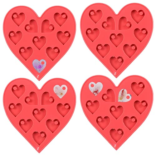 Molde de Chocolate Coração,4 pçs/conjunto molde de silicone para doces de coração de natal | Molde p