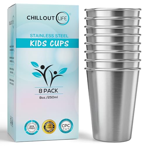 CHILLOUT LIFE Stainless Steel Kids Cups 8 oz - Stainless Ste