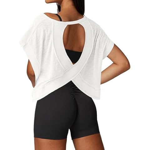 UNIANKIYA Open Back Ribbed Crop Top Cover
