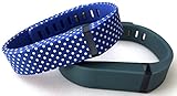 Large 1 Blue with White Dots Spots 1 Slate (Blue/Grey) Band for Fitbit FLEX Only With Clasps Replacement /No tracker/