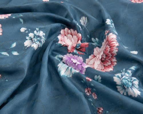 Image of Microfiber Fabric 8Pcs Diwan Blend Set of 60X90 Inch 1Bedsheet 16x16inch 5Cushion Covers 18x28 inch 2Bolster Covers (Teal)