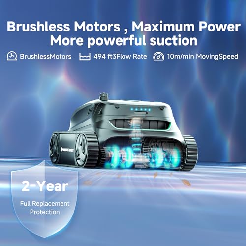 WYBOT S2 Solar Cordless Pool Vacuum Cleaner, App Control & Smart Scheduled Cleaning, Auto-Docking & Charging, 7 Cleaning Modes & Paths, Ideal for In-ground Pools up to 3229 Sq. Ft (Black&Green) by WYBOT - Image 9