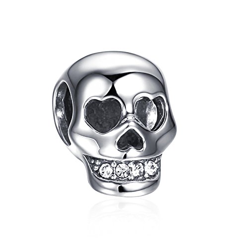 Soufeel Terrible Skull Charm 925 Sterling Silver Halloween Jewelry Making Charm