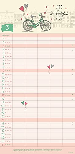 GreenLine Happy Vibes 2024 Family Planner - Family Calendar - Wall Calendar - 22 x 45 cm, Small, silver - Image 4