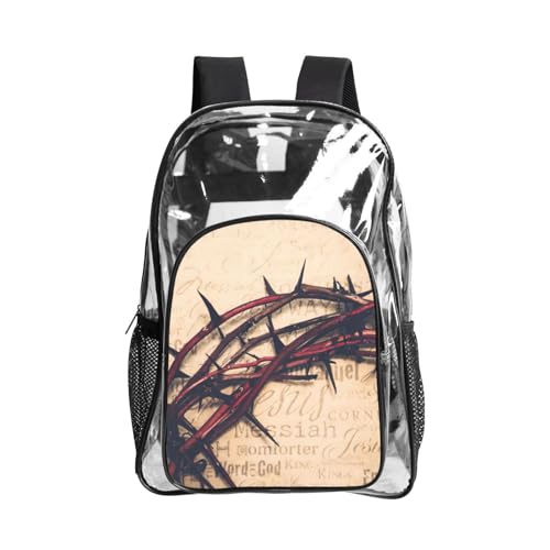 Sac à livres transparent avec imprimé couronne d'épines pour le sport