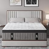 Queen Mattress 34CM Medium Firm with Gel Memory Foam and Pocket Coils Innerpring Queen Size Mattresses, Motion Isolation,Pressure Relief, CertiPUR-US Certified