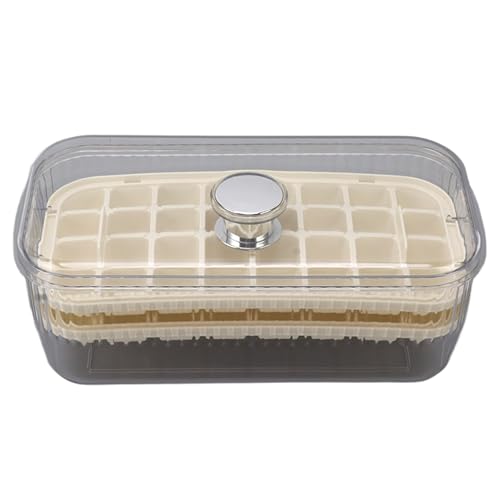 Gros Ice-Cube Set mit Einfach austauschbare Eiswürfelform, ABS-Eisschalen für den Gefrierschrank, Eisbox-Deckel und Eis-Kelle, Milchweiß, Optimiert für alle Gefrieranforderungen