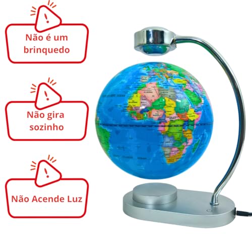 BolaAzul, Globo Terrestre Planeta Levitação Flutuante Magnetico Grande