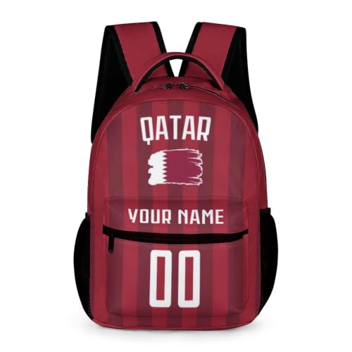 ZSX74B Qatar Custom Kids Soccer Backpack, Personalized School Bag