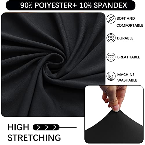 Image of Cocktail Table Covers - 2 Pack 24 inchx43 inch Fitted Highboy Table Cloth - Black