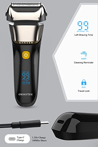 Men's Foil Electric Shavers, Electric Razor For Men Cordless Usb-C Rechargeable Shaver With Pop-Up Trimmer, Waterproof Wet And Dry Foil Razor With Travel Pouch Led Display For Face Beard Style #TOP5