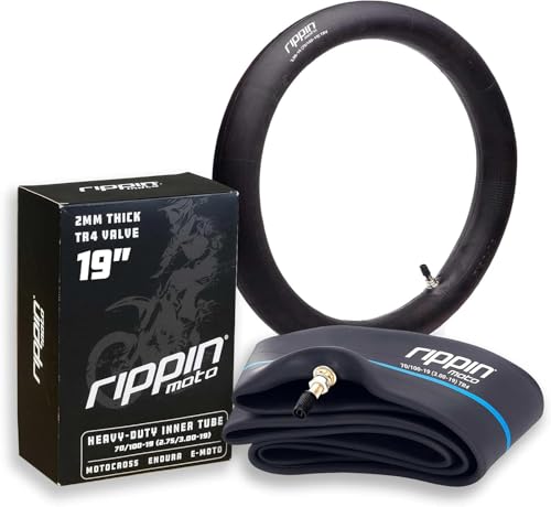 Rippin Moto 70/100-19 (2.75/3.00-19) Performance Duty 2mm Thick Natural Rubber Motorcycle Inner Tube TR4 Valve Stem Fits 80/100-19 Dirt Bike & E-Moto Tires for Sur Ron Talaria & Segway