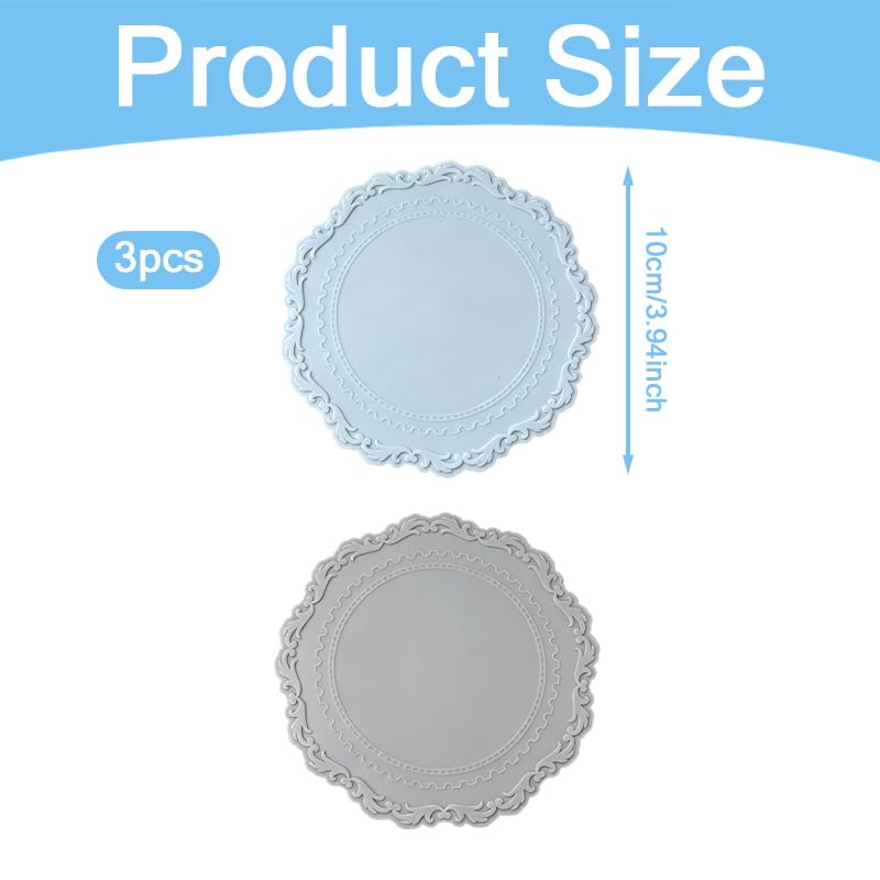 3 Colors Wax Seal Silicone Pad Set (Blue Pink Gray), Wax Stamp Mat for Card Invitation Handmade Crafts