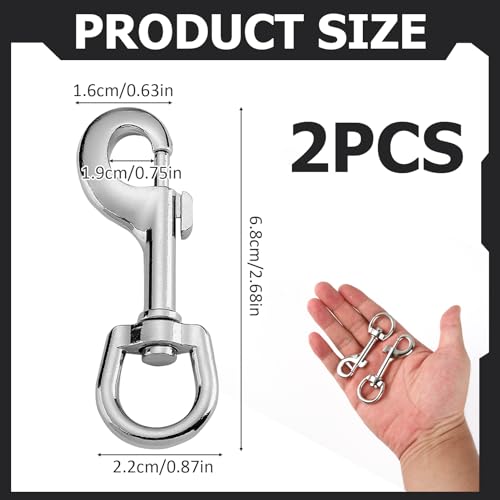 SRLWMYI Stabile Karabinerhaken mit Drehgelenk 2 Stück Edelstahl Können als Schlüsselanhänger und Karabiner Schlüsselanhänger oder für Hundeleinen Verwendet Werden