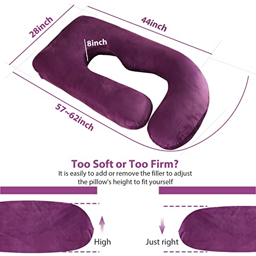 BATTOP Pregnancy Pillows for Sleeping,Full Body Pillow for Pregnancy Women with Removable Cover,Support for Back,HIPS,Legs,Belly,Must Have Maternity Pillow