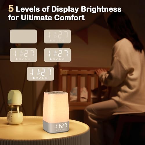 image for Wkzay White Noise Sound Machine: 30 Soothing Sounds, Sunrise Alarm Clo
