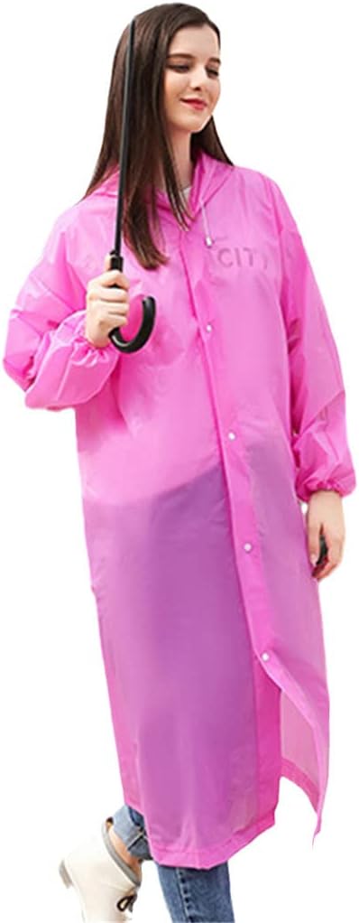 Reusable Waterproof Raincoat Women Men Solid Rain Coat With Hood Hiking Camping Ourdoor Rain Cover