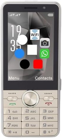 VBESTLIFE 4G Unlocked Phone for Seniors, Dual SIM Card Large Keys Mobile Phone with 3.5 Inch HD Touch Screen, Loud Stereo Speakers (Gold)