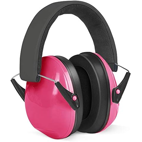 Lookka Ear Defenders Kids, Foldable Adjustable Hearing Protection Noise Cancelling Blue Ear Muffs for Children Baby (6 Months to 14 Years Old)(Pink) Cover