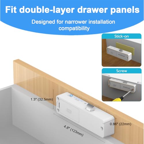 Verrou d'armoire RFID eLinkSmart blanc : sécurité enfant cachée pour tiroir de bureau