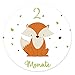 in due 12 Baby Meilenstein Aufkleber/Sticker ‚Fuchs‘ 6cm – Geschenkidee zur Schwangerschaft, Geburt oder Babyparty Milestone für Mädchen und Jungen