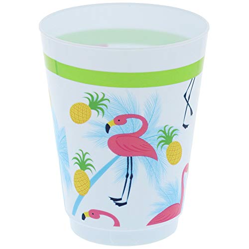 Blue Panda Plastic Party Cups 16 Pack - Tropical Flamingo Reusable Tumblers - 16 Oz #TOP5