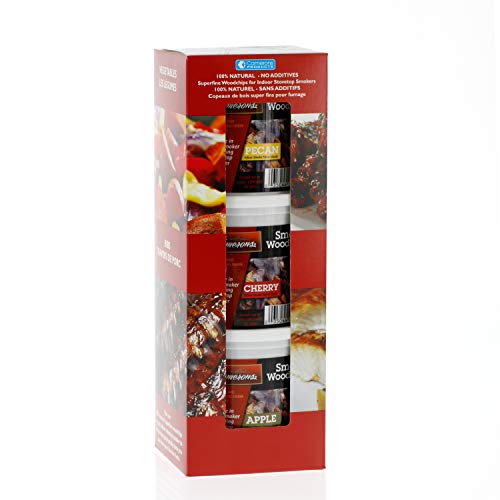 Wood Smoking Chips - Pecan, Apple, and Cherry Wood Chips for Smokers - Set of 3 Resealable Pints (0.473176 L) - Thumbnail 6