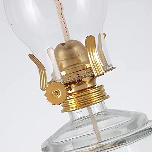 UNbit Kerosene Lamp, Glass Kerosene Oil Lamps Windproof Large Vintage Oil Lamp Lantern for Indoor Use Decor Chamber Lamp Classic Home Lighting Clear Kerosene Lamp Lantern Lamp