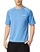Baleaf Men's Short Sleeve Sun Protection Rashguard Swim Shirt UPF 50+ Lake Blue Size L
