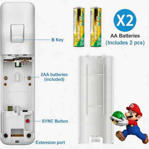 Image of Compatible with Nintendo Wii Controller, Wii Remote with Nunchuck and Nunchuck Controller with Silicone Case and Wrist Strap for Wii and Wii U, Included 2 AA Batteries (Pink)