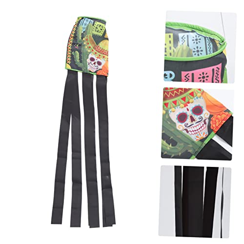Hemoton 1Pc Day Of The Dead Windpipe Flag Decoraciones Para Salas De Casa Decoração Ao Ar Livre Deco