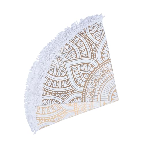 OUNONA Toalla de Playa Redonda de Microfibra Flecos Secado Rápido Manta Bohemia Grande para Picnic Tapiz Mandala Multifuncional para Viaje y Yoga