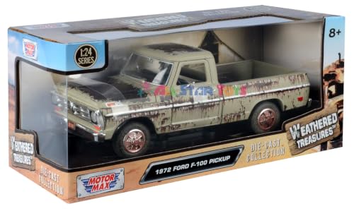 Motormax 1972 F 100 Pickup Truck Beige 1/24 Modelo Diecast miniatura 3