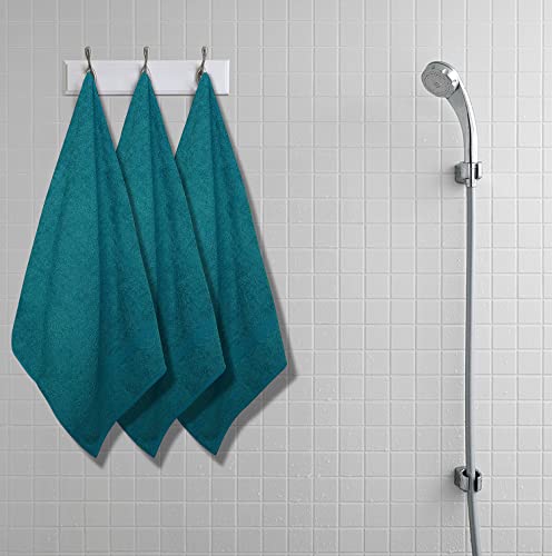 Textila Cotton Bath Towels - Medium Bath Towel 24X48 Inches - Pack Of 4 - Teal Green Color - Soft And Absorbent Towels For Bathroom, Gym, Pool, Spa, Hotel, Home & Hair Wrap Use #TOP4