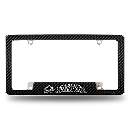 Rico Industries NHL Colorado Avalanche Black 12" x 6" Chrome All Over Automotive License Plate Frame for Car/Truck/SUV
