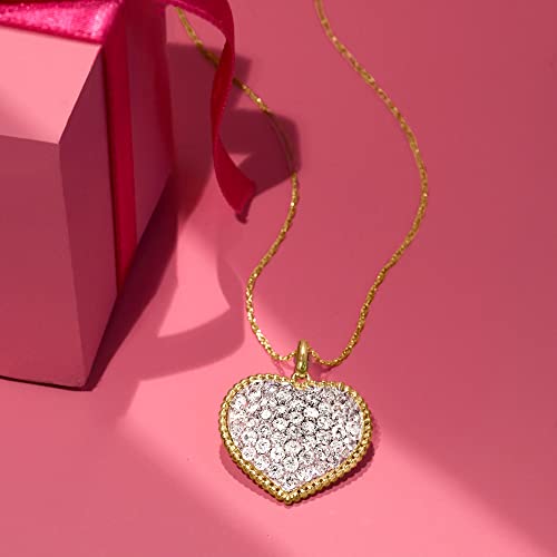 Ross-Simons 1.00 ct. t.w. Pave Diamond Heart Pendant Necklace in 14kt Yellow Gold2