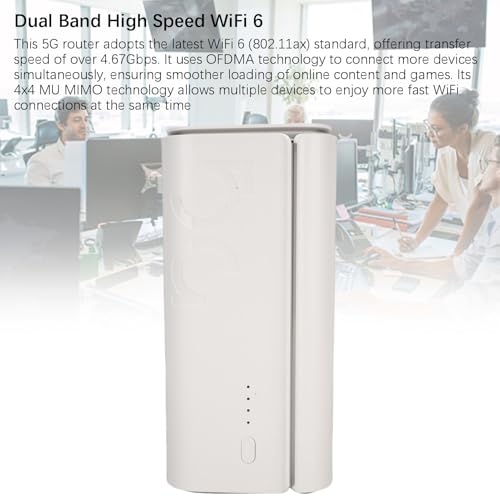 Topiky Router CPE 5G con Slot per Scheda SIM, Router NSA SA WiFi 6 5G Modem Cellulare Dual Band per Modem Internet Wireless Interno per Ufficio Domestico (Spina europea)