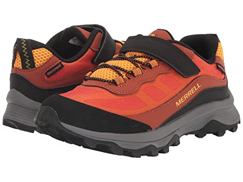 Merrell Moab Speed Low Alternative Closure Waterproof Hiking Sneaker, Orange/Black, 6 US Unisex Big Kid