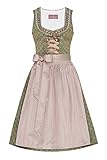 Rocklänge: ca. 65cm Lieblingsgwand Moser Trachten Polyester Midi Dirndl 65er Oliv Gemustert zartrosa Fabienne 005607 - limitiert, Rocklänge: ca. 65cm, mit Reißverschluss, Größe 46