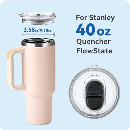 Image of 40oz Replacement Lid for Stanley Quencher and ProTour Tumbler(2Pack) | BPA Free Tritan Lid for Stanley 40oz Tumbler, Straw Friendly Lids Cover, for Office, Commute & Home Daily Use
