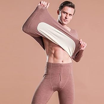 IQYU Pyjama voor dames, lang, grote maten, merinoondergoed, extra warm