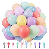 RUBFAC 120pcs Pastel Balloons Assorted Colors 12 Inches Multicolor Balloons for Easter Kid's Birthday Rainbow Party Baby Shower Arch Garland Decoration