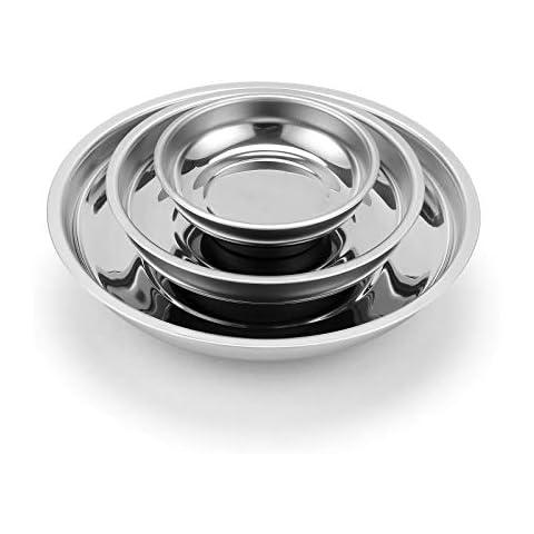 Mayouko 3-Piece Round Magnetic Trays Set, 3" 4" 6", Trays Tool Holder for Screws and Tools Cover