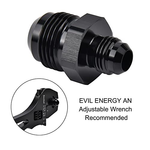 Image of EVIL ENERGY 10AN Male to AN6 Male Flare Reducer Coupler Union Straight Adapter Fitting Black 2PCS