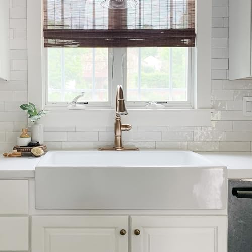 Sinkology Parker Crisp White Fireclay 34" Single Bowl Quick-Fit Farmhouse